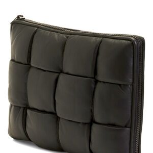 BOTTEGA VENETA
Black Nappa Leather Maxi Weave Padded Laptop Pouch